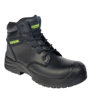 Apache Edmonton Black Recycled Leather Wide Fit Safety Boot S7L SC LG FO SR